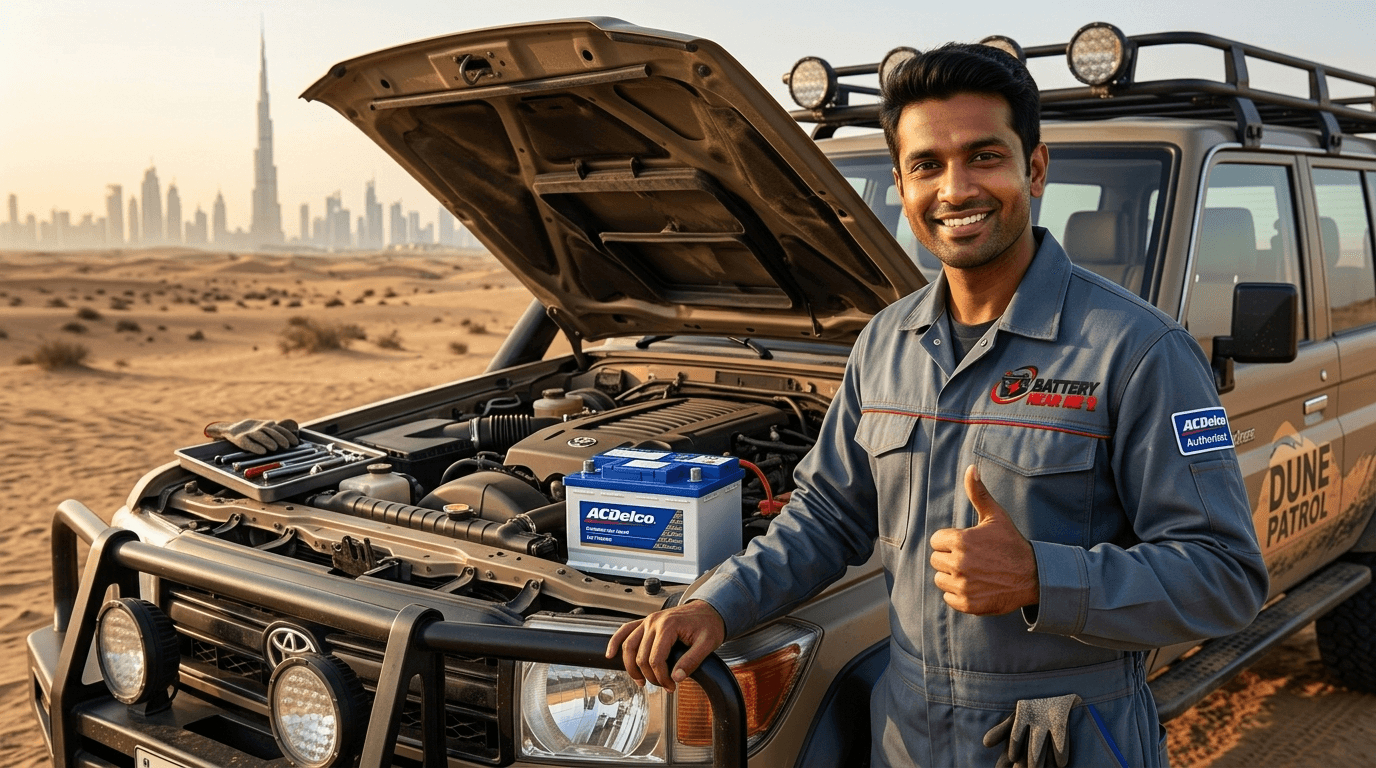 ACDelco Battery replacement by a Battery Near Me technician in Dubai