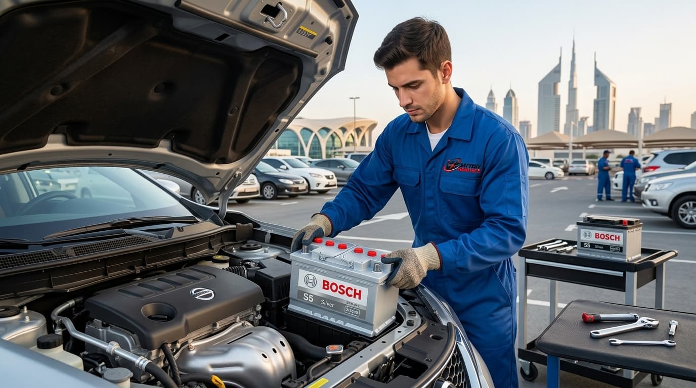 Bosch Battery replacement by a Battery Near Me technician in Dubai
